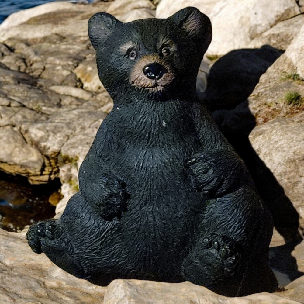 Vtg 3D Black Bear Sitting Refrigerator Magnet